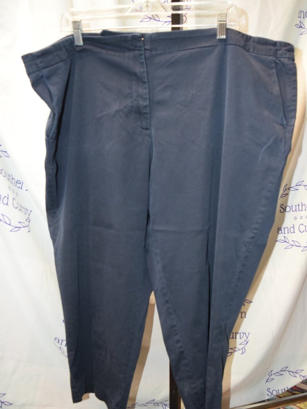 Elemental Stretch Navy Crop Slacks, Size 26